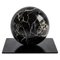 Fermacarte in metallo con sfera in marmo Portoro fatto a mano di Fiam, Immagine 1