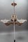 Art Deco French Frosted Glass, Brass, and Copper Chandelier, 1930s, Image 15