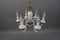 Italian Murano White Clear and Milk Glass Six-Arm Chandelier, 1950s 9