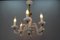 Italian Murano White Clear and Milk Glass Six-Arm Chandelier, 1950s 5