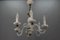 Italian Murano White Clear and Milk Glass Six-Arm Chandelier, 1950s 15