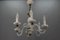 Italian Murano White Clear and Milk Glass Six-Arm Chandelier, 1950s, Image 15