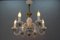 Italian Murano White Clear and Milk Glass Six-Arm Chandelier, 1950s 14