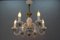 Italian Murano White Clear and Milk Glass Six-Arm Chandelier, 1950s, Image 14