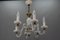 Italian Murano White Clear and Milk Glass Six-Arm Chandelier, 1950s 2