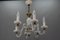 Italian Murano White Clear and Milk Glass Six-Arm Chandelier, 1950s, Image 2