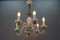 Italian Murano White Clear and Milk Glass Six-Arm Chandelier, 1950s 3