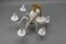 Italian Murano White Clear and Milk Glass Six-Arm Chandelier, 1950s 16