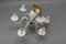 Italian Murano White Clear and Milk Glass Six-Arm Chandelier, 1950s, Image 16