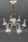 Italian Murano White Clear and Milk Glass Six-Arm Chandelier, 1950s, Image 8