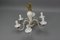 Italian Murano White Clear and Milk Glass Six-Arm Chandelier, 1950s 18
