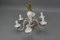 Italian Murano White Clear and Milk Glass Six-Arm Chandelier, 1950s, Image 18