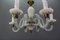 Italian Murano White Clear and Milk Glass Six-Arm Chandelier, 1950s 11