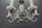 Italian Murano White Clear and Milk Glass Six-Arm Chandelier, 1950s, Image 11