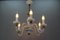 Italian Murano White Clear and Milk Glass Six-Arm Chandelier, 1950s 4