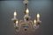 Italian Murano White Clear and Milk Glass Six-Arm Chandelier, 1950s, Image 4