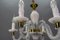 Italian Murano White Clear and Milk Glass Six-Arm Chandelier, 1950s 12