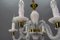 Italian Murano White Clear and Milk Glass Six-Arm Chandelier, 1950s, Image 12