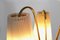 Vintage Tripod Floor Lamp in Brass & Plisse, 1950s 6