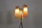 Lámpara de pie trípode vintage de latón y plisado, años 50, Imagen 3