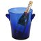 Ice Bucket in Blue Glass from La Verrerie De Biot, France, 1980s, Image 1