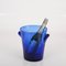 Ice Bucket in Blue Glass from La Verrerie De Biot, France, 1980s 2