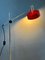 Lámpara de pie ajustable roja en estilo de Hoogervorst, años 70, Imagen 5