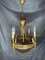 French Empire Brass Chandelier, 1920s, Image 1