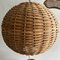 Vintage Globe-Shaped Rattan Ceiling Lamp, Image 4