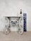 Dutch Carved Kwab Console Table in Blue and White Painted Limewood 3