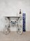 Dutch Carved Kwab Console Table in Blue and White Painted Limewood, Image 3
