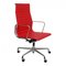 EA-119 Bürostuhl aus rotem Leder von Charles Eames für Vitra 1