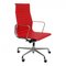 Silla de oficina EA-119 de cuero rojo de Charles Eames para Vitra, Imagen 1