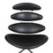 Chaise Corona en Cuir Noir par Poul M. Volther, 2000s 5