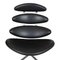 Corona Stuhl aus schwarzem Leder von Poul M. Volther, 2000er 5