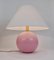 Lampada da tavolo sferica a pois rosa pastello in ceramica e ottone di Studio Paf Milano, anni '70, Immagine 19