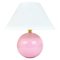 Lampada da tavolo sferica a pois rosa pastello in ceramica e ottone di Studio Paf Milano, anni '70, Immagine 1