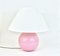 Lampada da tavolo sferica a pois rosa pastello in ceramica e ottone di Studio Paf Milano, anni '70, Immagine 16