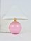 Lampada da tavolo sferica a pois rosa pastello in ceramica e ottone di Studio Paf Milano, anni '70, Immagine 14