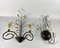 Vintage Art Wall Sconces in Black and Gold Wrought Iron, Italy, 1970, Set of 2 1