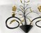 Vintage Art Wall Sconces in Black and Gold Wrought Iron, Italy, 1970, Set of 2 6