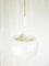 Mushroom-Shaped White Metal and Sandblasted Glass Pendant Lamp by Martinelli Luce, 1960s 8