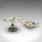 Antiker englischer dekorativer Keramik Tortenständer & Bon Bon Schale, 1920, 2 . Set 1