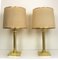 Large Brass Table Lamps with Lampshades from Metalarte, Spain, 1960s, Set of 2 15