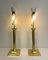 Large Brass Table Lamps with Lampshades from Metalarte, Spain, 1960s, Set of 2 6