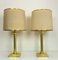 Large Brass Table Lamps with Lampshades from Metalarte, Spain, 1960s, Set of 2 9
