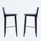 Italian Black Leather Barstools by Fasem, Set of 2 3