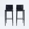 Italian Black Leather Barstools by Fasem, Set of 2 16