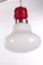 Vintage Hanging Lamp with Red and White Milk Glass, 1960s 5