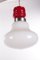 Vintage Hanging Lamp with Red and White Milk Glass, 1960s, Image 5